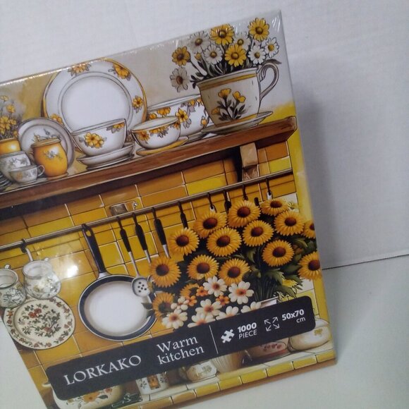 Lorkako 1000 Piece Puzzle Sunflowers Warm Kitchen Jigsaw Puzzle - Picture 4 of 7